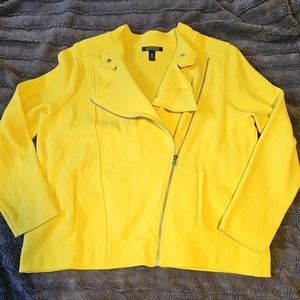 Lauren Ralph Lauren Moto-Style 100% Cotton Sweater Jacket - Size 2X